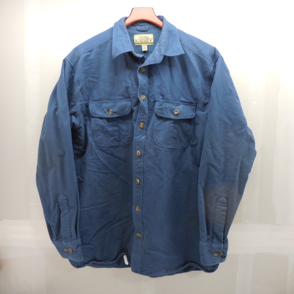 Cabelas Deerskin Soft Chamois Shirt Mens Large Tall Blue Heavy Weight Flannel
